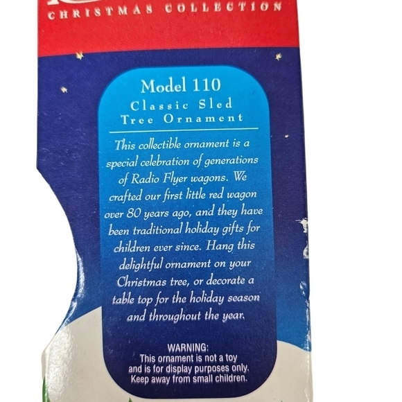 Radio Flyer Christmas Collection Model 110 Classic Sled Tree Ornament - Picture 3 of 11